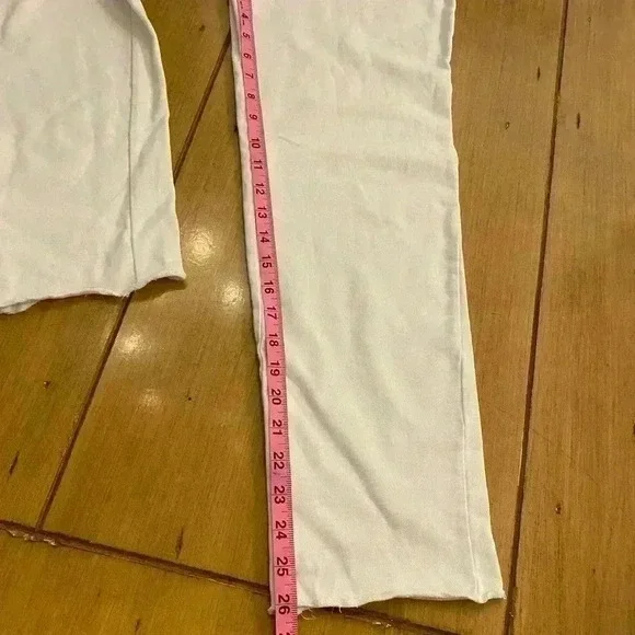 Tory Burch Women’s French Terry Cotton Sweat Pants Draw String white Small NWOT